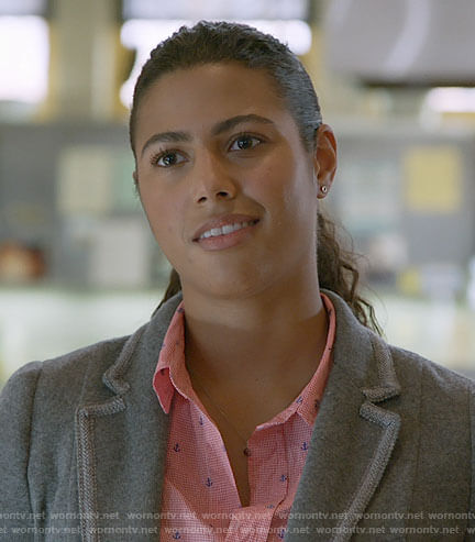 Kylie's pink anchor shirt on Chicago Fire