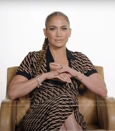 Jennifer Lopez's beige geometric print dress on Today