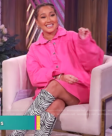Adrienne's pink denim shirtdress on The Real