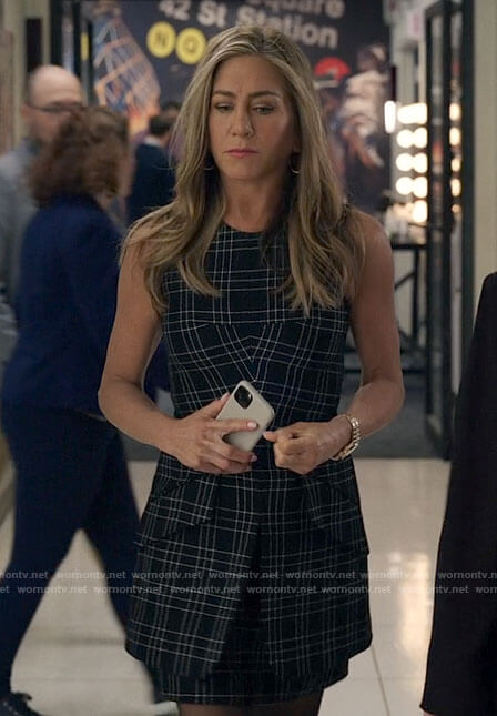 Alex's black plaid dress on The Morning Show