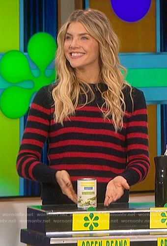 Amanda's navy stripe sweater on The Talk