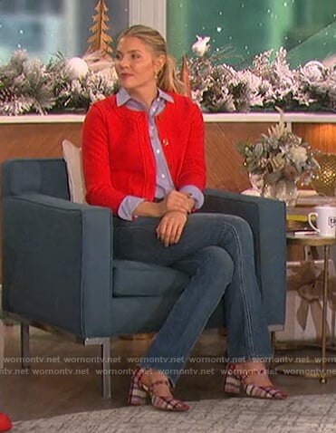 Amanda's red cardigan on The Talk