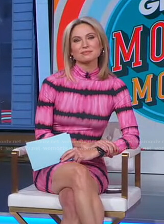 Amy's pink tie dye stripe dress on Good Morning America