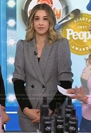 Andrea Lavinthal’s grey blazer and jogger pants on Today