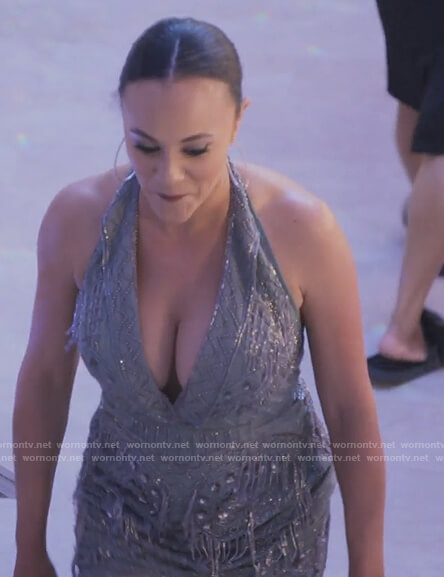Ashley's metallic beaded mini dress on The Real Housewives of Potomac