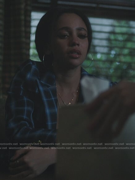 Toni's blue plaid blazer on Riverdale