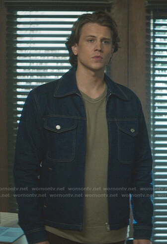 Ace's zip denim jacket on Nancy Drew