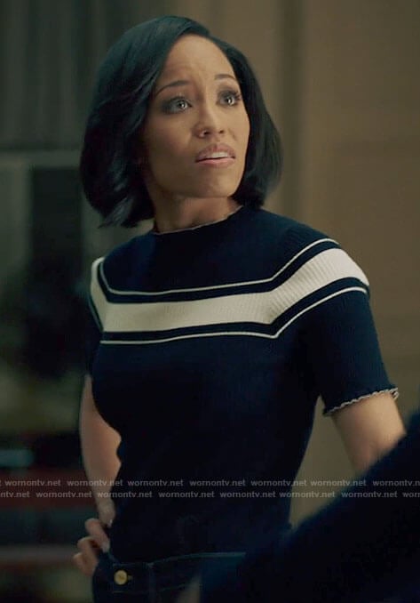 Charley's striped short sleeve top on Queen Sugar