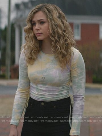 Courtney's tie dye tie sleeve top