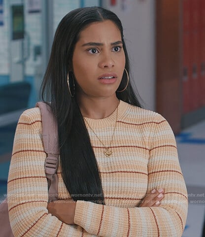 Daisy's orange striped sweater on Saved By The Bell