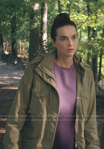 Emily's green field jacket on Love Life