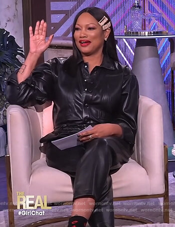 Garcell's black leather jumpsuit on The Real