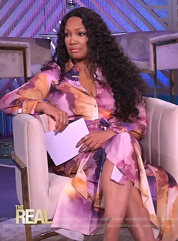 Garcelle's purple floral shirtdress on The Real