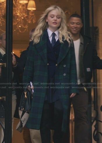 Audrey's green plaid coat on Gossip Girl