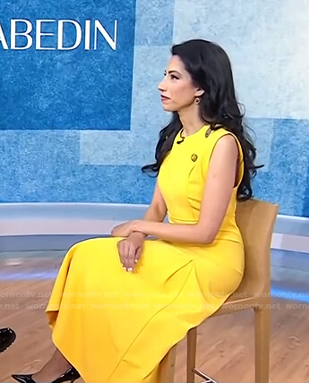 Huma Abedin's yellow button detail dress on Today