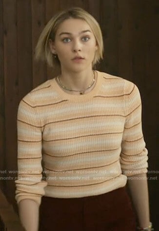 Izzy's orange striped sweater on La Brea