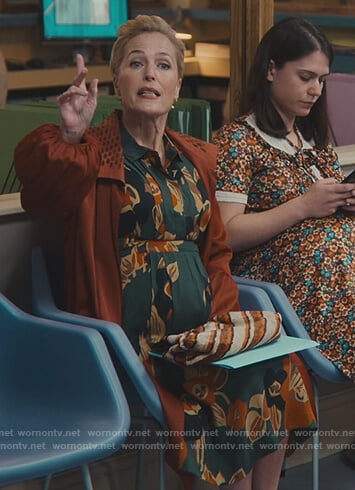 Jean's green floral print dress on Sex Education