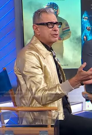 Jeff Goldblum's metallic bomber jacket on Good Morning America
