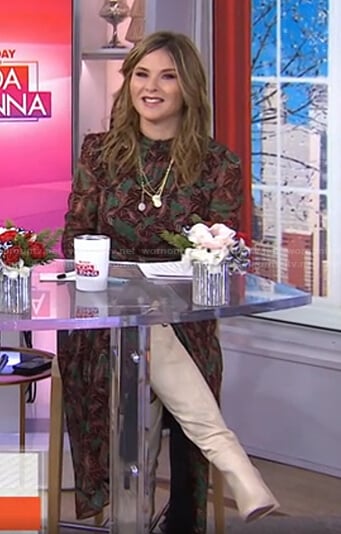 Jenna's brown and green floral dress on Today