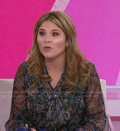 Jenna's green floral tie neck dress on Today