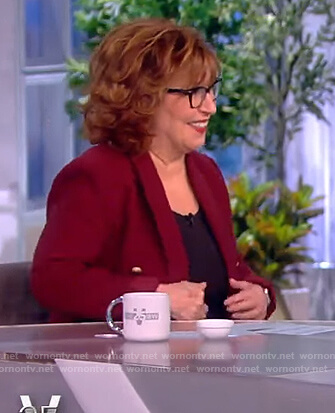 Joy's burgundy double breasted blazer on The View