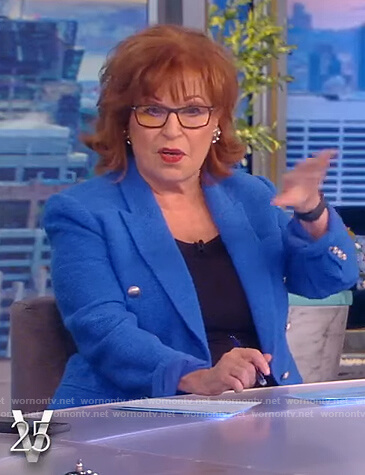 Joy's blue double breasted blazer on The View