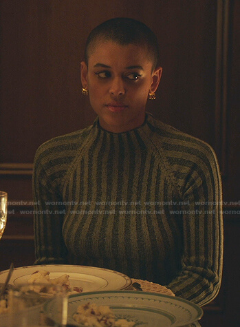 Julien's green ribbed knit dress on Gossip Girl