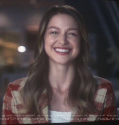 Kara's red plaid blazer on Supergirl