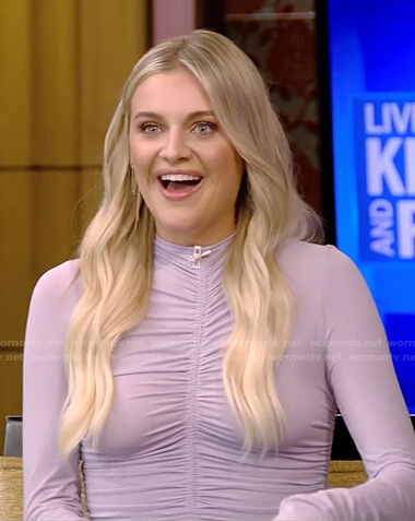 Kelsea Ballerini's lilac ruched dress on Live with Kelly and Ryan