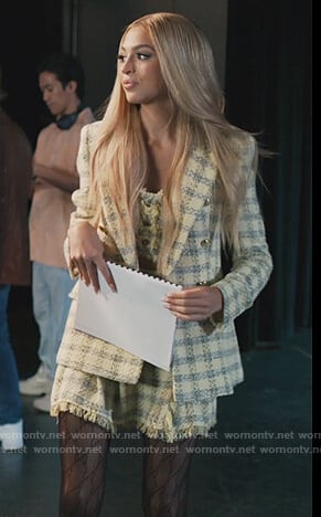 Lexi's yellow plaid blazer and skirt on Saved By The Bell