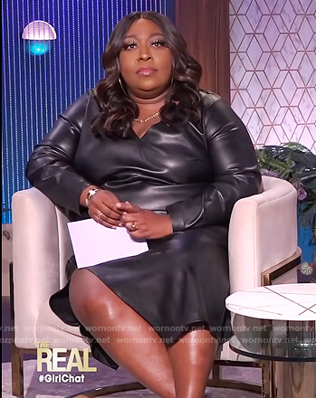 Loni's black leather dress on The Real