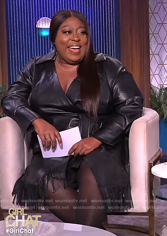 Loni's black leather fringe dress on The Real