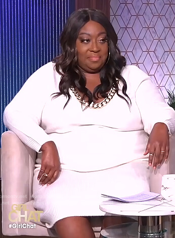 Loni's chain embellished sweater dress on The Real