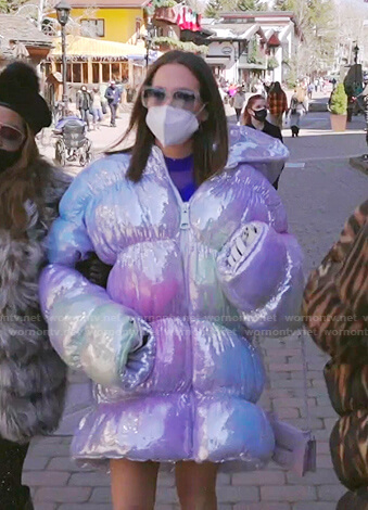 Meredith's metallic puffer jacket on The Real Housewives of Salt Lake City