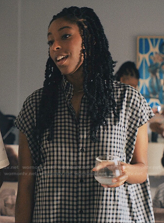 Mia's check shirtdress on Love Life