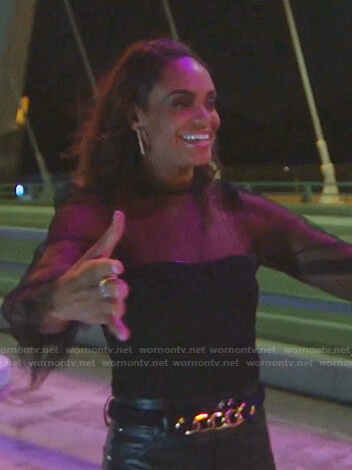 Michelle's black sheer top on The Bachelorette