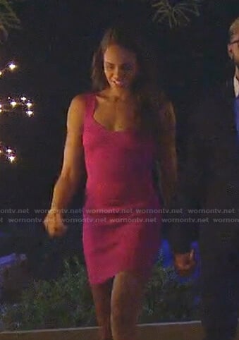 Michelle's pink bodycon dress on The Bachelorette