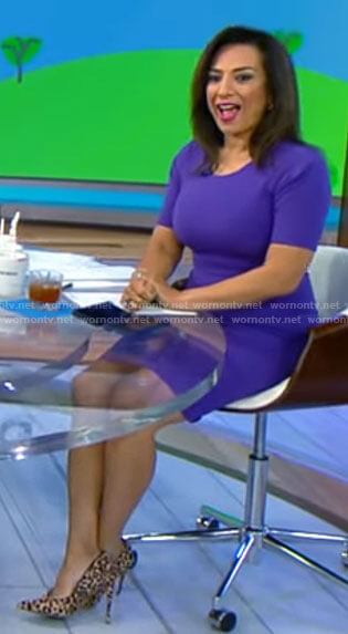 Michelle Miller's purple dress on CBS Saturday Morning