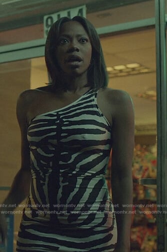Molly's one shoulder zebra stripe dress