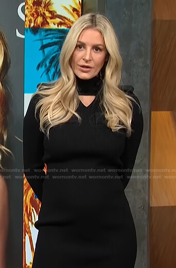Morgan's black ribbed cutout dress on E! News Daily Pop