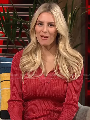 Morgan's metallic ribbed knit dress on E! News Daily Pop