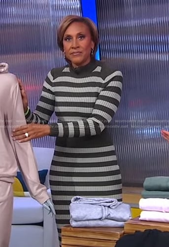 Robin's striped ribbed dress on Good Morning America