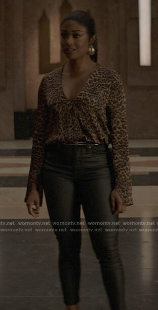 Ryan's leopard print blouse on Batwoman