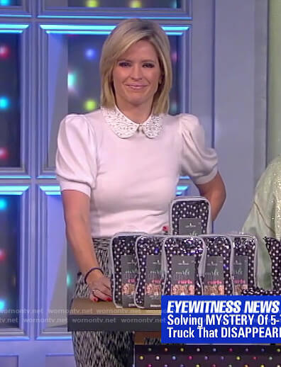 Sara's white embellished collar sweater on The View