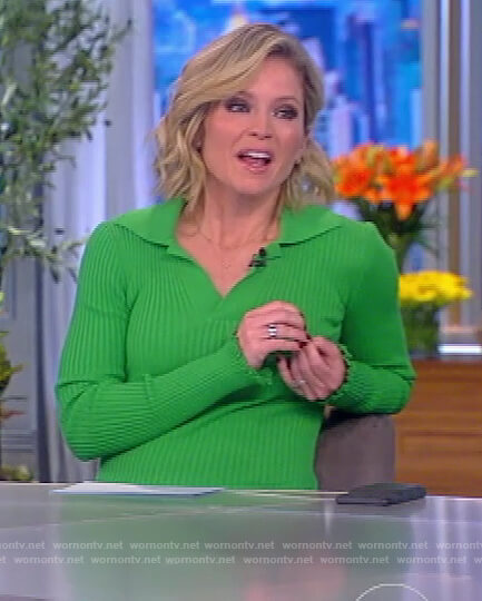 Sara's green ribbed polo dress on The View