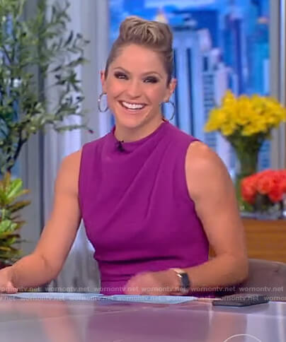 Sara's purple sleeveless jumpsuit on The View