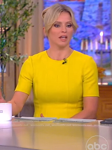 Sara's yellow flare dress on The View