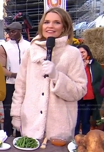 Savannah's white teddy coat on Today