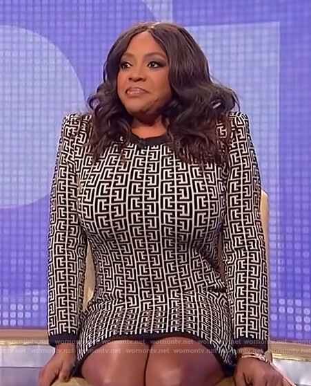 Sherri Shepherd's monogram printed dress on The Wendy Williams Show