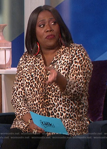 Sheryl's leopard print blouse on The Talk